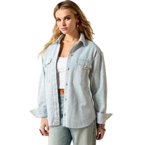 Ariat Women's Denim Shirt Jacket - Denim Stripe