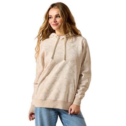 Ariat Women's Logo 2.0 Hoodie Khaki Heather Southwest Print
