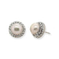 MCJ Sterling Silver Studs with freshwater Pink Pearls CZ 10mm