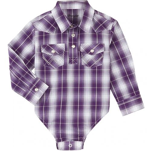 Wrangler Baby Bodysuit Shirt Purple/White