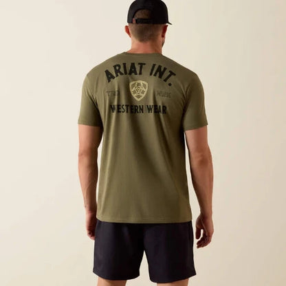 Ariat Men's Outline Shop Short Sleeve Tee Military Heather