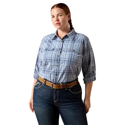 Ariat Women's Rebar Made Tough Durastretch Long Sleeve Work Shirt Coastal Fjord