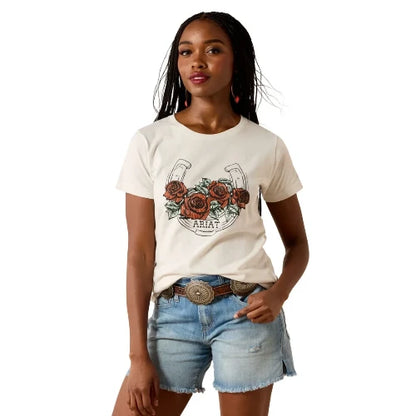 Ariat Women's Vintage Rose Short Sleeve Tee - Natural