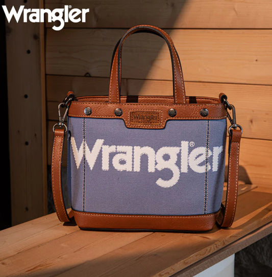 Wrangler Canvas Mini Top Handle Tote//Crossbody - Jean