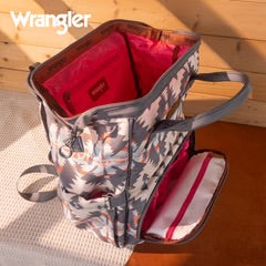 Wrangler Aztec Printed Callie Backpack (Nappy Bag) - Grey