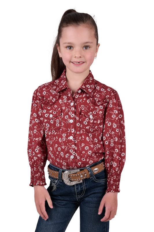 Pure Western Girls Tahnee L/S Shirt - Rust