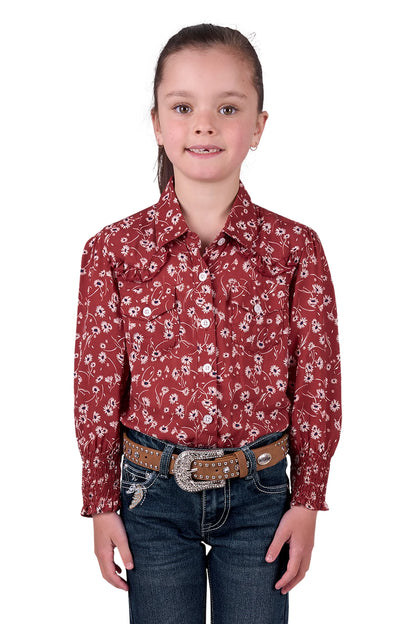 Pure Western Girls Tahnee L/S Shirt - Rust