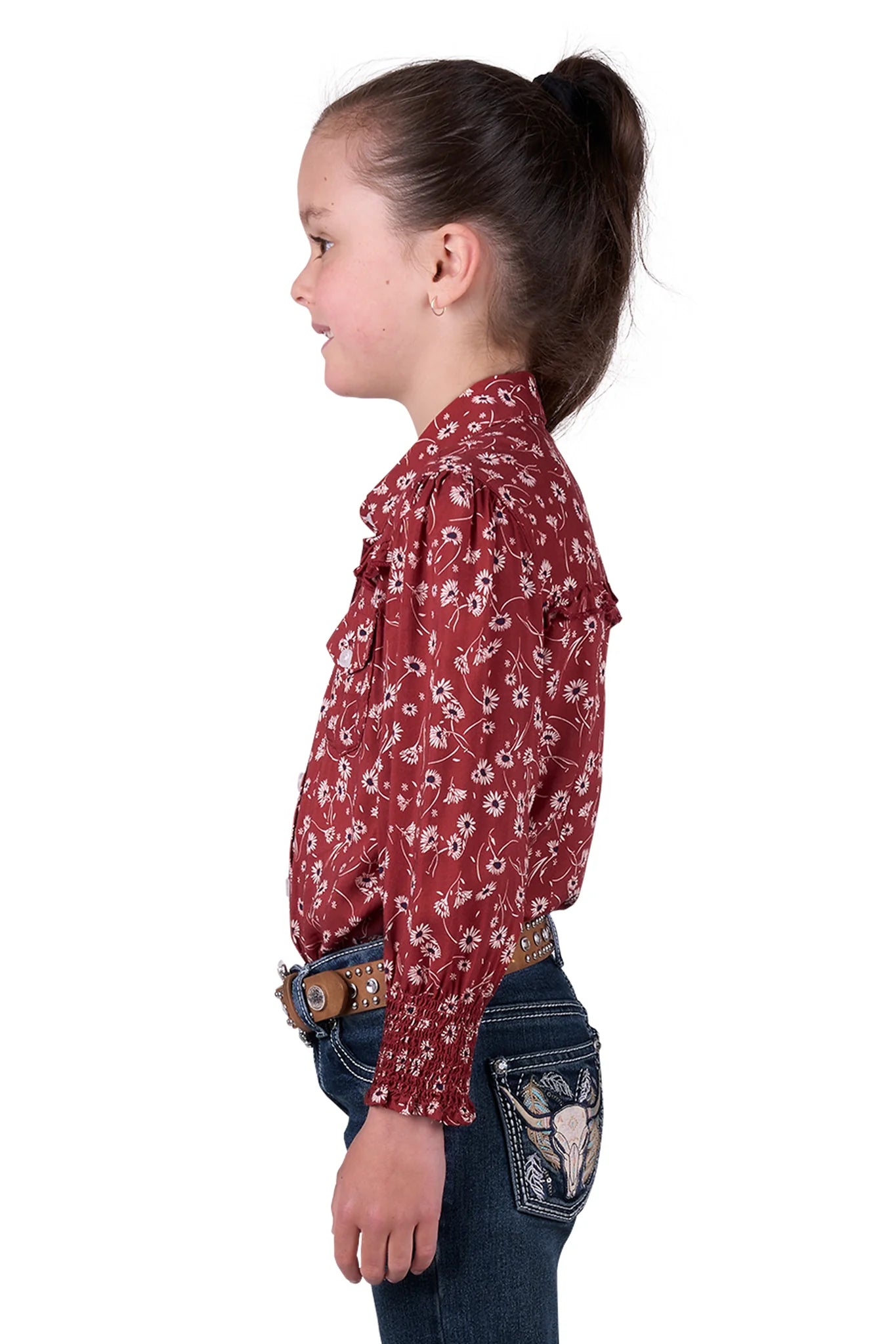 Pure Western Girls Tahnee L/S Shirt - Rust