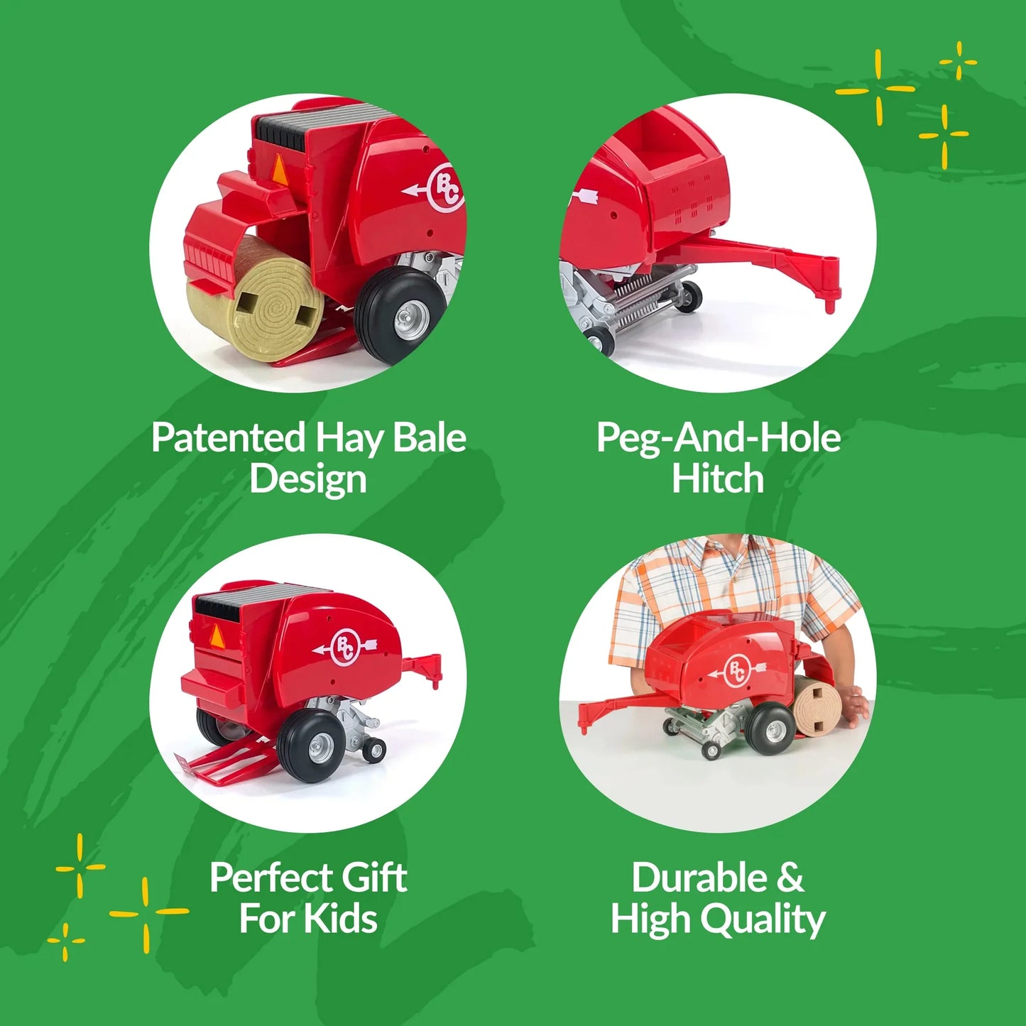 Big Country Toys Round Baler - Red