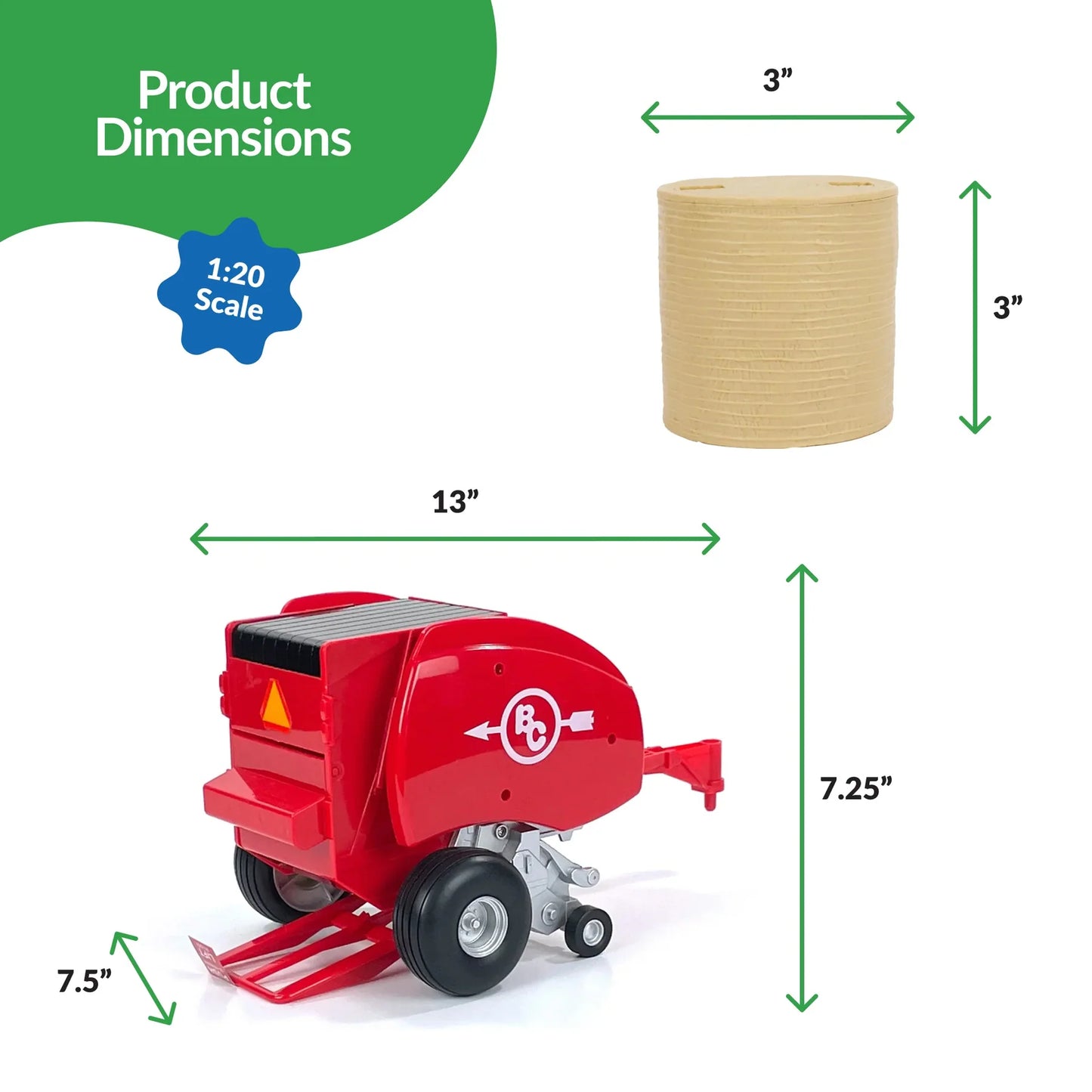 Big Country Toys Round Baler - Red