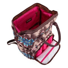 Wrangler Aztec Printed Callie Backpack (Nappy Bag) - Coffee