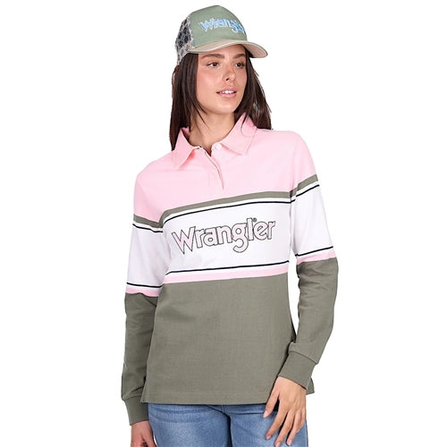 Wrangler Women's Luella Rugby - Green/Pink