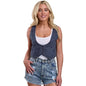 Roper Women's Five-Star Collection Shruken Vest Solid Blue