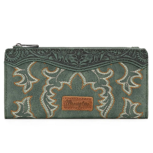 Wrangler Embroidered Wallet -Sage