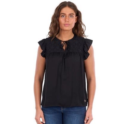 Women's Stella Short Sleeve Blouse - Black