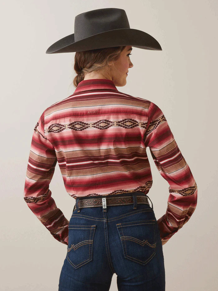 Ariat Womens Wrinkle Resist Team Kirby Stretch Shirt Blushing Serape