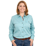 JUST COUNTRY Brooke Ladies Work Shirt Reef Blue Full Button