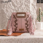 Wrangler Top Handle Boot Scroll Fringe Tote/Crossbody -Pink