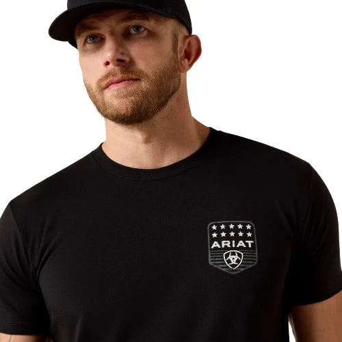 Ariat Men's Ariat Stripe Patriotic Badge T-Shirt - Black