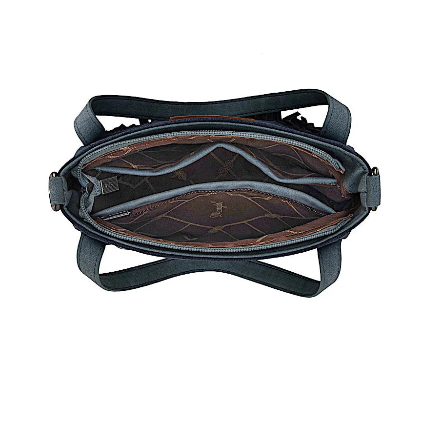 Wrangler two tone Fringe Bag - Navy