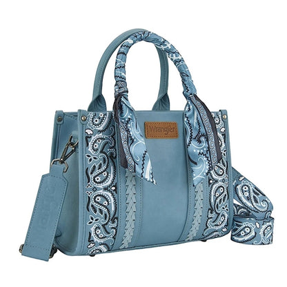 Wrangler Paisley Crossbody Tote Bag - Blue