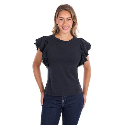 Pure Western Women's Leah FLT Tee - Washed Black