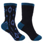 Pure Western Adult Crew Socks - Black/Teal