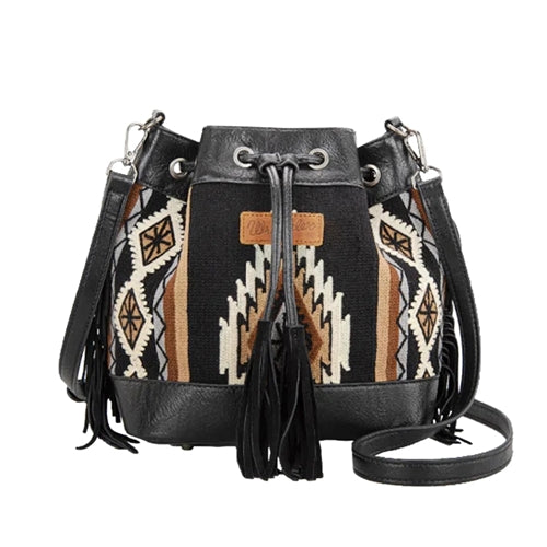 Wrangler Maya Aztec Bucket Bag -Black