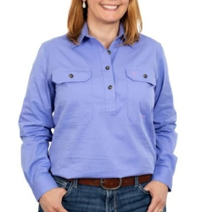 JUST COUNTRY Jahna Ladies Work Shirt Perwinkle