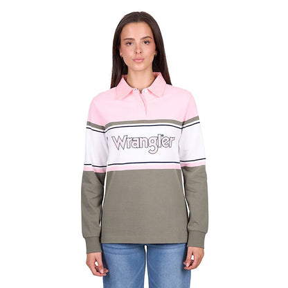 Wrangler Women's Luella Rugby - Green/Pink