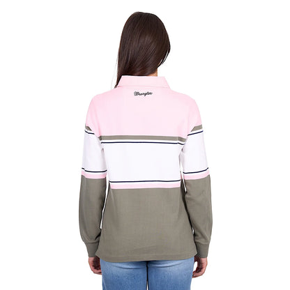 Wrangler Women's Luella Rugby - Green/Pink
