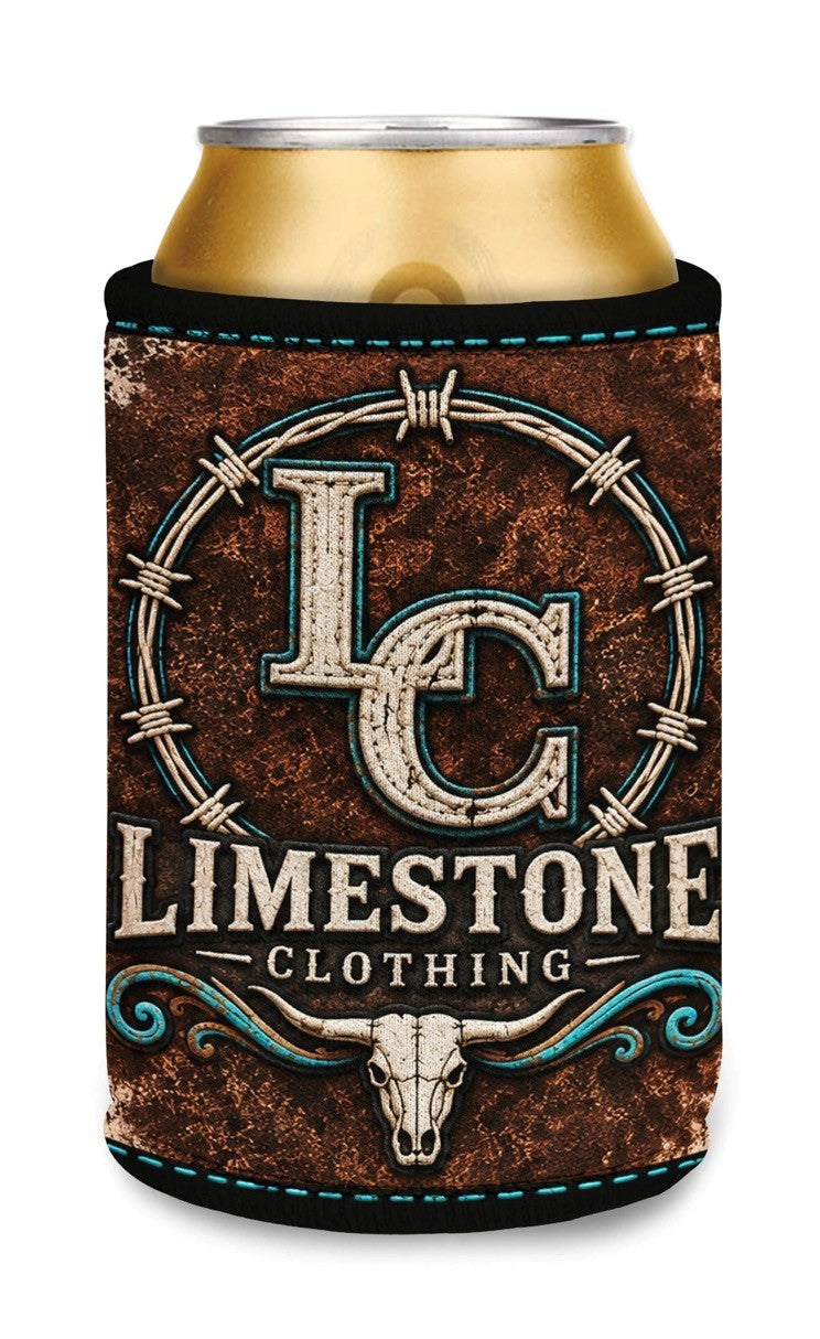 Limestone Stubby Cooler bull print
