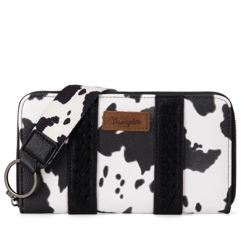 Wrangler Cow Print Wallet - large Black