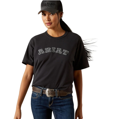 Ariat women's boot stitch logo tee - Vintage Black