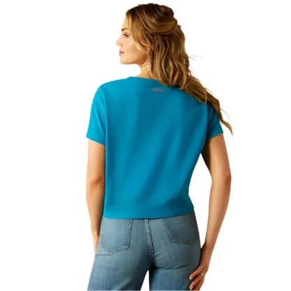 Ariat Women's Cowgirl Short Sleeve Tee Enamel Blue