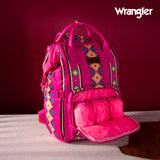 Wrangler Aztec Printed Callie Backpack (Nappy Bag) - Hot Pink