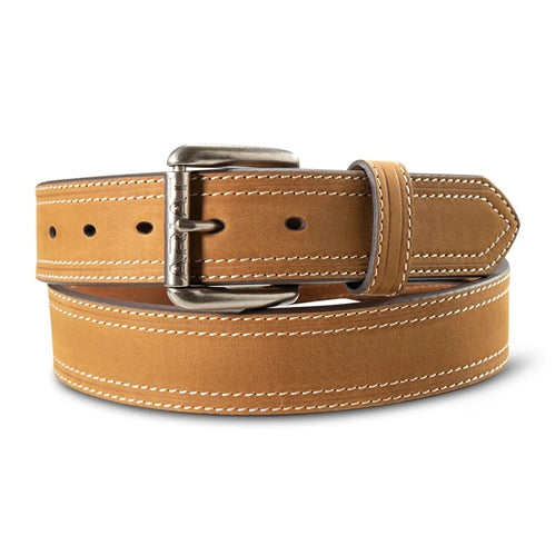 Ariat Men's Work Belt 1 1/2 Double Stitch Medium Brown