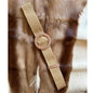 Black Colt Women’s Braided Straw Belt – Circle Caramel
