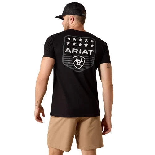 Ariat Men's Ariat Stripe Patriotic Badge T-Shirt - Black