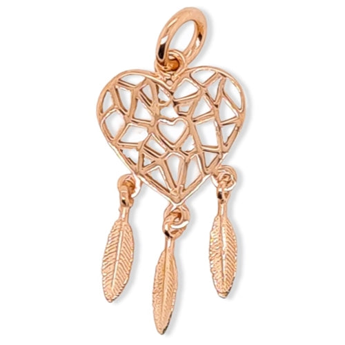 MCJ Sterling Silver & Rose Gold Heart Catcher