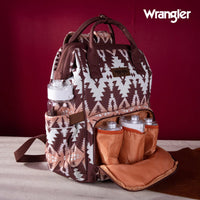 Wrangler Aztec Printed Callie Backpack (Nappy Bag) - Brown