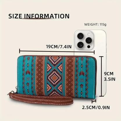 Boho-Chic RFID Blocking Women’s Wallet - Turquoise