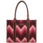 Wrangler Southwestern Pattern Dual Sided Print Canvas Wide Tote Dark Pink