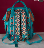 Wrangler Aztec Printed Callie Backpack (Nappy Bag) - Green