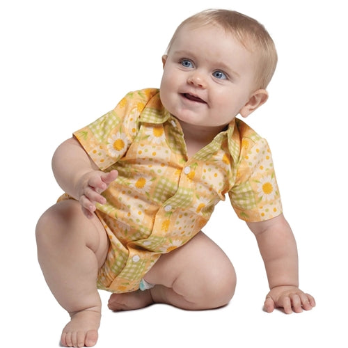 Just Country Infant Frankie S/S Full Button Jumpsuit Lemon Daisies