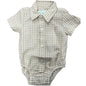 Just Country Infant Frankie S/S Full Button Jumpsuit Fawn Small Check