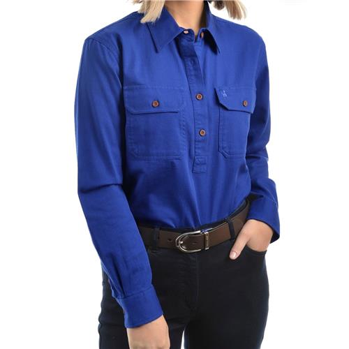 Thomas Cook Womens heavy Drill 2pkt L/S Shirt Cobalt