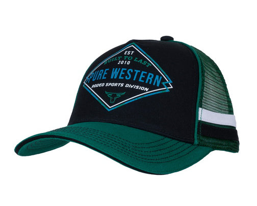 Pure Western Brock Trucker Cap - Black/Green