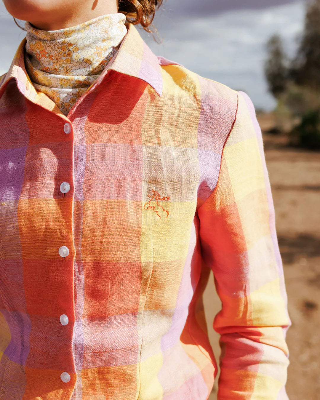 Black Colt Jane Shirt - Purple & Yellow check