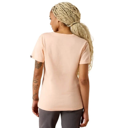 Ariat Women's Rebar Cotton Strong Logo Short Sleeve Tee Tropical Peach